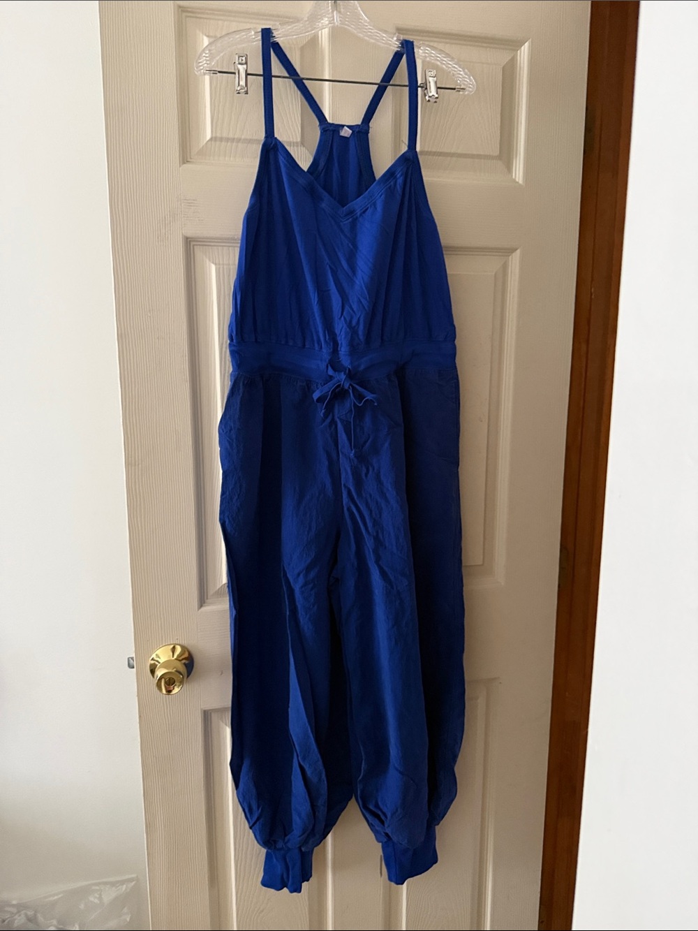 Free people Blue Jumpsuit with Tie Waist